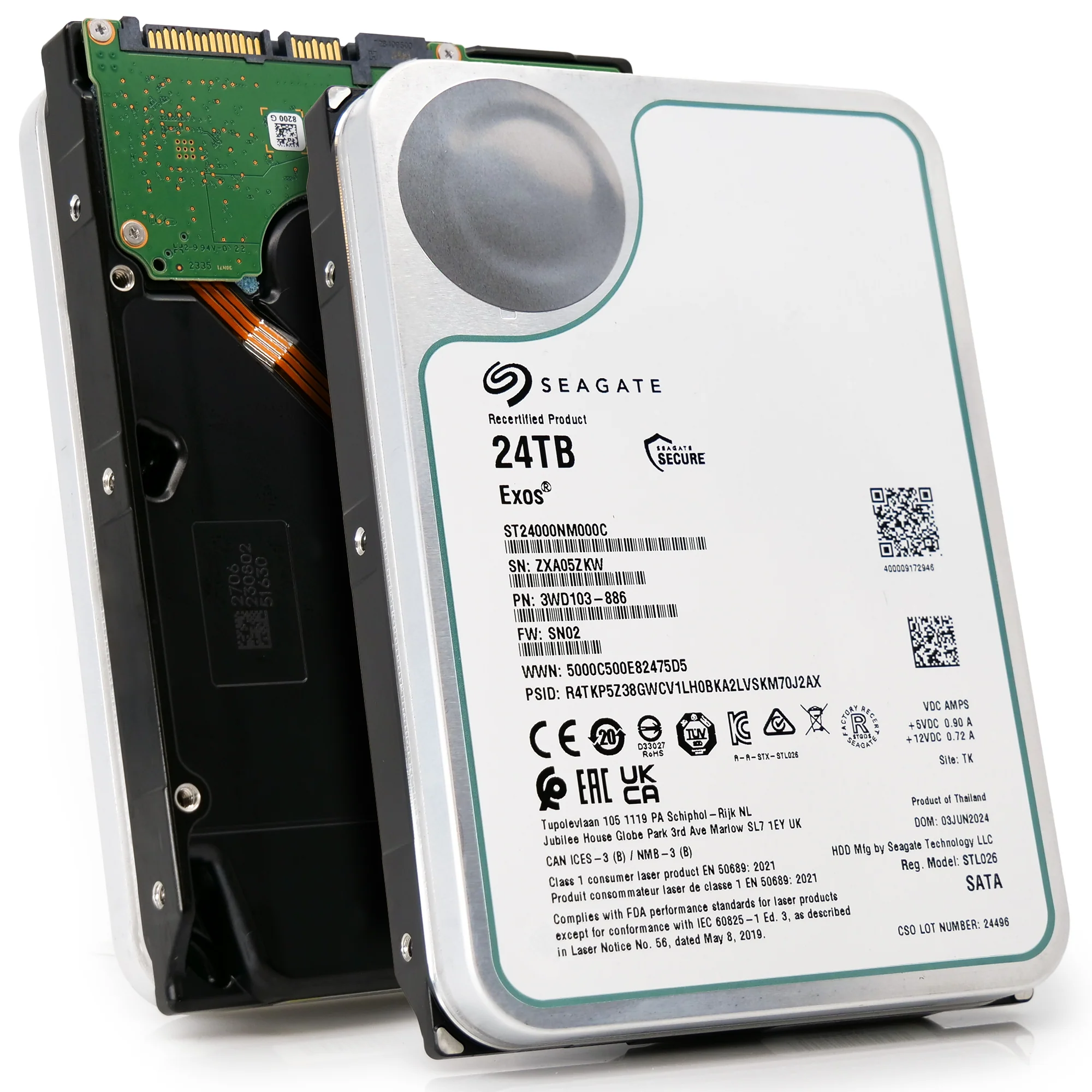 Is Seagate Exos ST24000NM000C 24TB 7.2K RPM SATA 6Gb/s 512e 3.5in Recertifi compatible with UGREEN NAS DXP4800 Plus