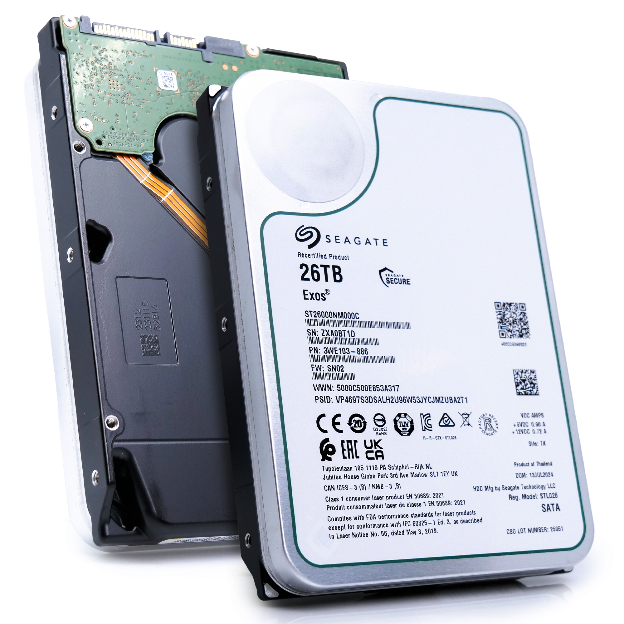 Seagate Exos ST26000NM000C 26TB 7.2K RPM SATA 6Gb/s 512e 3.5in Refurbished HDD Questions & Answers
