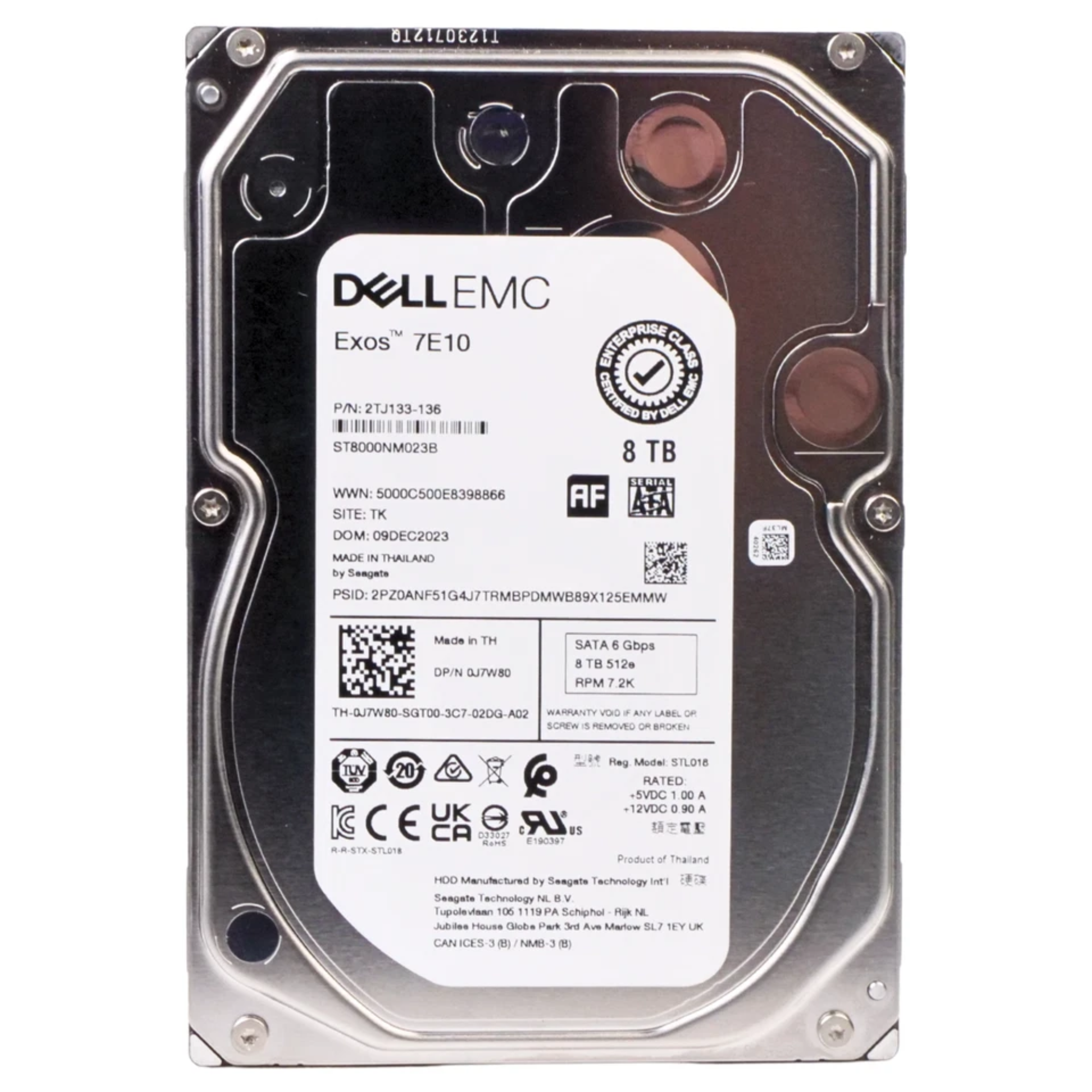 Dell/Seagate Exos 7E10 ST8000NM023B 8TB 7.2K RPM SATA 6Gb/s 512e 256MB 3.5in HDD Questions & Answers